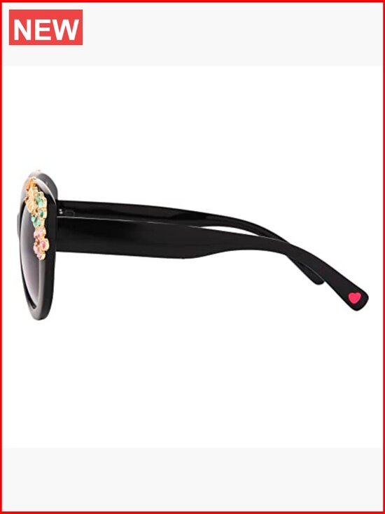 Round Sunglasses with 3D Floral Details, Scratch Resistant, UVA-UVB Protection main image 5